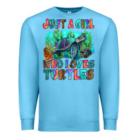 Ocean Blue just a girl who loves turtles Premium Sweatshirt - RanaPortraitStore
