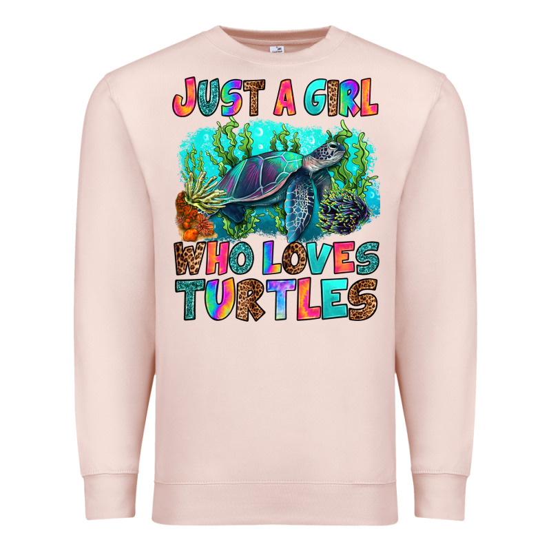 Just A Girl Who Loves Turtles Premium Sweatshirt by RanaPortraitStore | Teevron