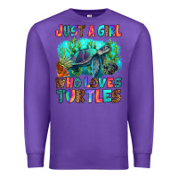 Purple just a girl who loves turtles Premium Sweatshirt - RanaPortraitStore