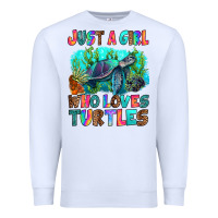 White just a girl who loves turtles Premium Sweatshirt - RanaPortraitStore