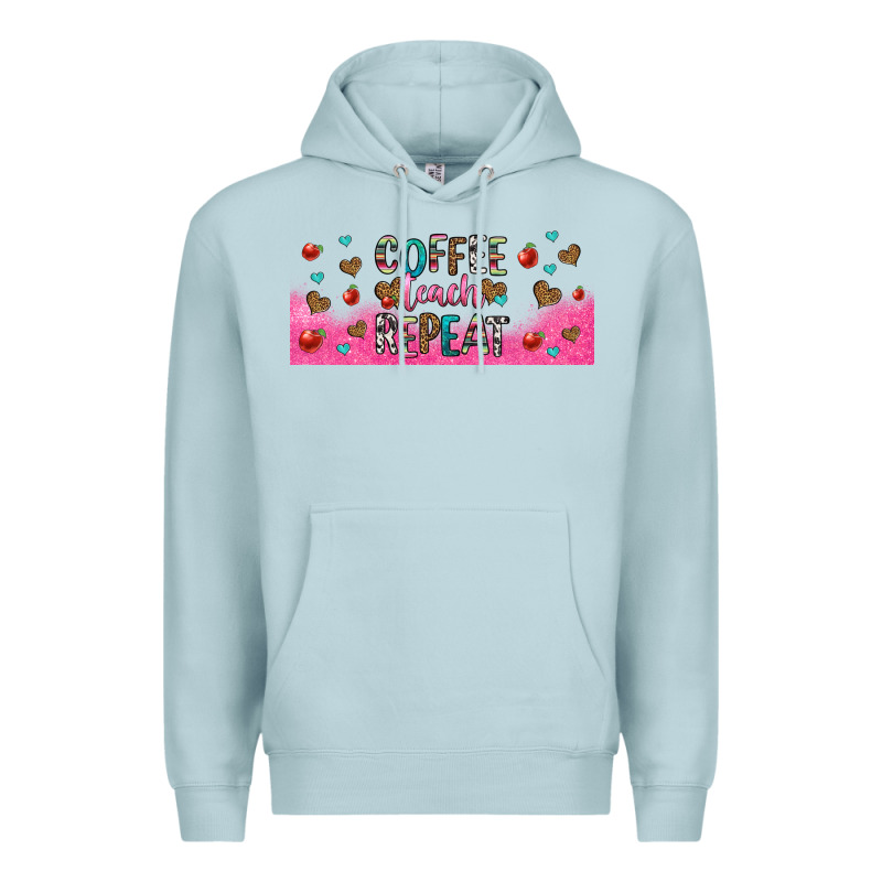 Coffee Teach Repeat Teacher Libbey Glass Premium Hoodie by HRA Design Shop | Teevron