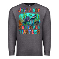 Charcoal Heather just a boy who loves turtles Premium Sweatshirt - RanaPortraitStore