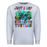 Heather Grey just a boy who loves turtles Premium Sweatshirt - RanaPortraitStore