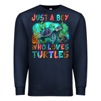 Navy just a boy who loves turtles Premium Sweatshirt - RanaPortraitStore