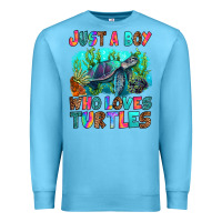 Ocean Blue just a boy who loves turtles Premium Sweatshirt - RanaPortraitStore