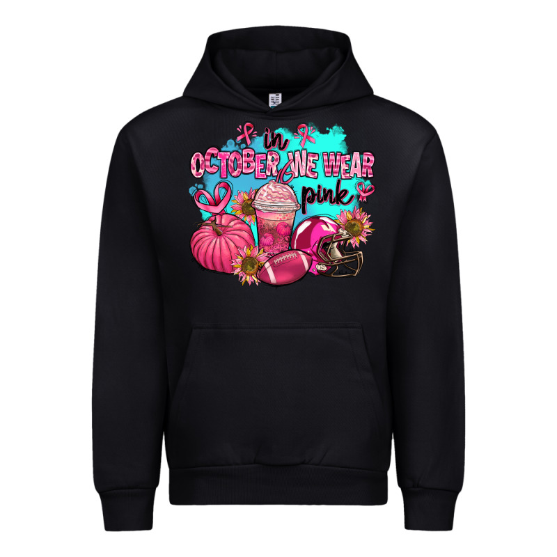 In October We Wear Pink American Football Urban Hoodie by AdoDesignShop | Teevron