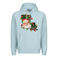 Blue Mist Louisiana map christmas santa Premium Hoodie - FaDigitalArtStudio