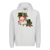 Dove Grey Louisiana map christmas santa Premium Hoodie - FaDigitalArtStudio