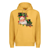 Mustard Louisiana map christmas santa Premium Hoodie - FaDigitalArtStudio