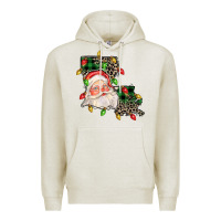 Oatmeal Heather Louisiana map christmas santa Premium Hoodie - FaDigitalArtStudio