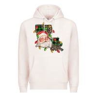 Pale Pink Louisiana map christmas santa Premium Hoodie - FaDigitalArtStudio