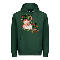 Sports Green Louisiana map christmas santa Premium Hoodie - FaDigitalArtStudio