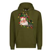 Army Green Louisiana map christmas santa Premium Hoodie - FaDigitalArtStudio