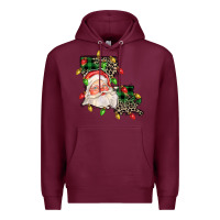 Burgundy Louisiana map christmas santa Premium Hoodie - FaDigitalArtStudio