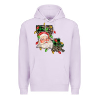 Lilac Louisiana map christmas santa Premium Hoodie - FaDigitalArtStudio