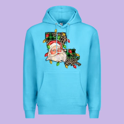 Louisiana Map Christmas Santa Premium Hoodie Designed By Fadigitalartstudio