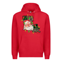 Red Louisiana map christmas santa Premium Hoodie - FaDigitalArtStudio