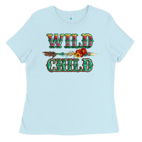 Baby Blue wild chıld serape sunflower and gemstone with arrow Ladies Tee - Artiststas