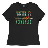 Black wild chıld serape sunflower and gemstone with arrow Ladies Tee - Artiststas
