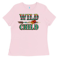 Bubblegum Pink wild chıld serape sunflower and gemstone with arrow Ladies Tee - Artiststas