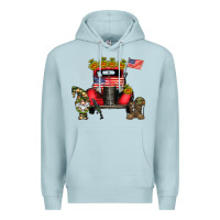 Blue Mist america soldier truck Premium Hoodie - CowhideDigitalArt