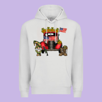 America Soldier Truck Premium Hoodie Designed By Cowhidedigitalart