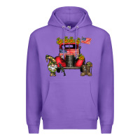 Purple america soldier truck Premium Hoodie - CowhideDigitalArt