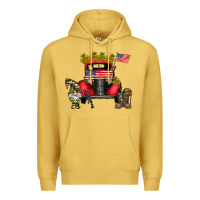 Antique Gold america soldier truck Premium Hoodie - CowhideDigitalArt