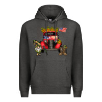 Charcoal Heather america soldier truck Premium Hoodie - CowhideDigitalArt