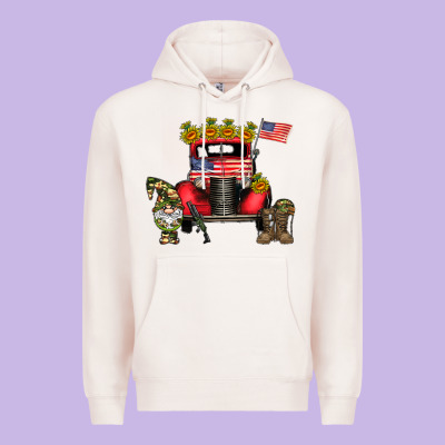 America Soldier Truck Premium Hoodie Designed By Cowhidedigitalart
