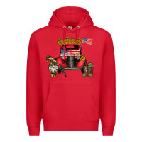 Red america soldier truck Premium Hoodie - CowhideDigitalArt