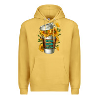 Antique Gold Mama Needs Coffee Cup Premium Hoodie - FaDigitalArtStudio