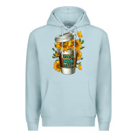 Blue Mist Mama Needs Coffee Cup Premium Hoodie - FaDigitalArtStudio