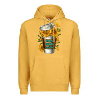 Mustard Mama Needs Coffee Cup Premium Hoodie - FaDigitalArtStudio