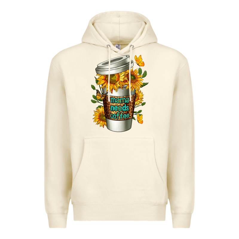 Mama Needs Coffee Cup Premium Hoodie by FaDigitalArtStudio | Teevron