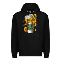 Black Mama Needs Coffee Cup Premium Hoodie - FaDigitalArtStudio