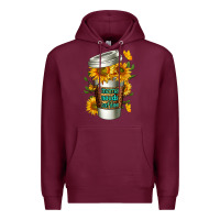 Burgundy Mama Needs Coffee Cup Premium Hoodie - FaDigitalArtStudio