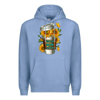 Colony Blue Mama Needs Coffee Cup Premium Hoodie - FaDigitalArtStudio