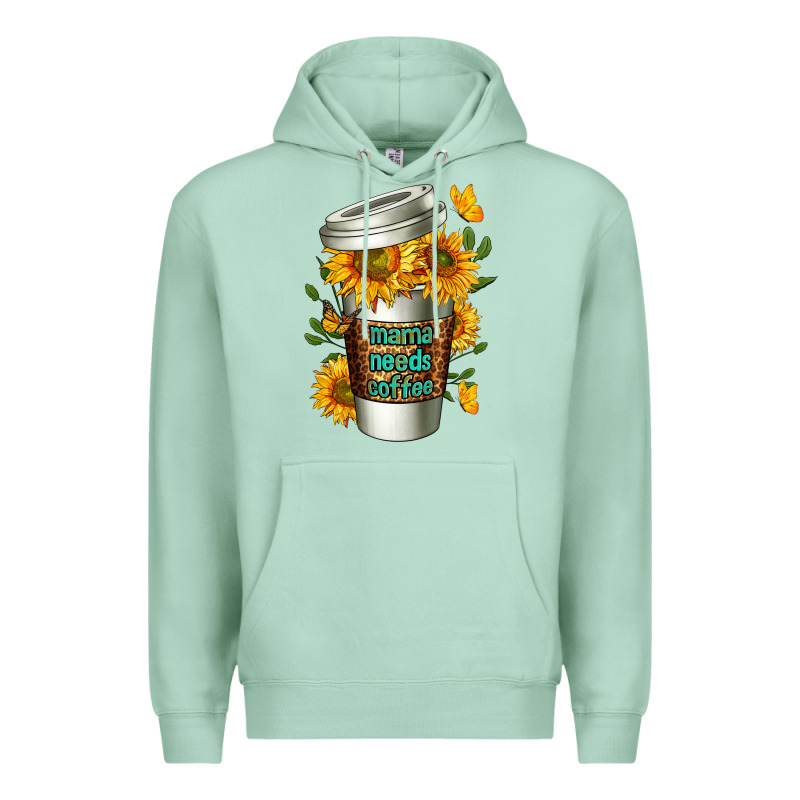 Mama Needs Coffee Cup Premium Hoodie by FaDigitalArtStudio | Teevron