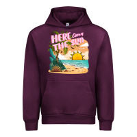 Mauve Wine here comes the sun Urban Hoodie - JahusDesignShop