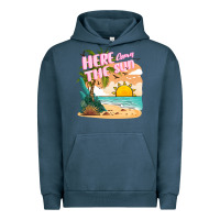 Pigment Midnight Navy here comes the sun Urban Hoodie - JahusDesignShop