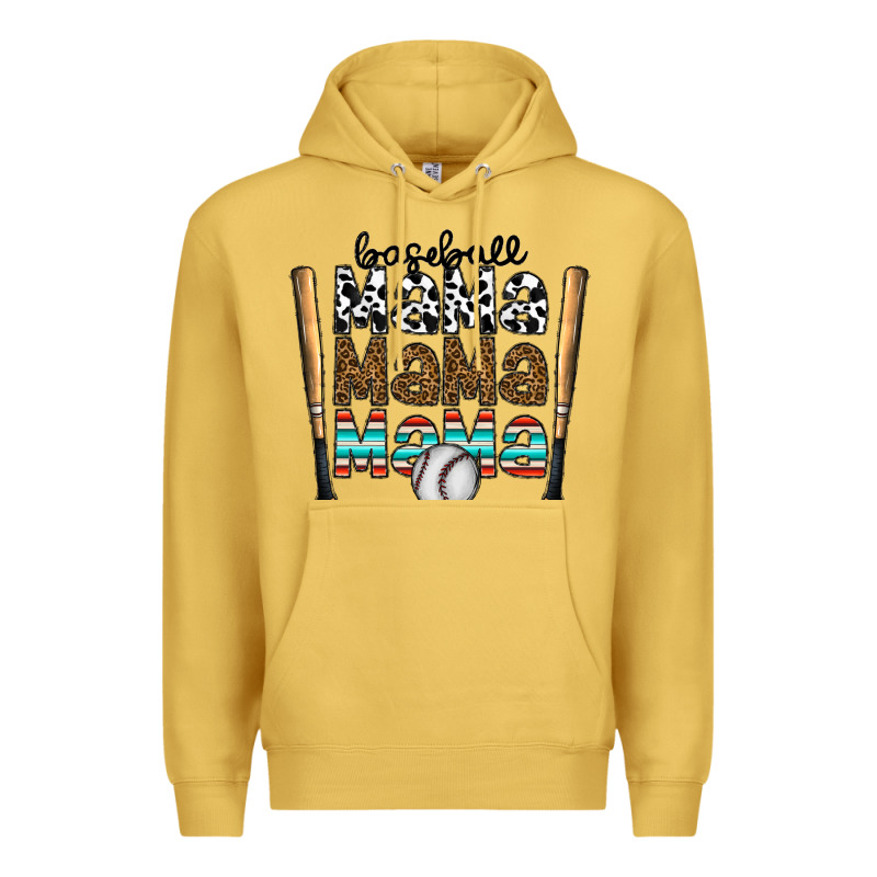 Baseball Mama Mama Mama Premium Hoodie by CowhideDigitalArt | Teevron