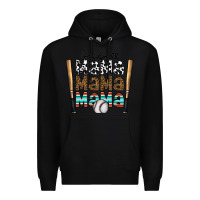 Black baseball mama mama mama Premium Hoodie - CowhideDigitalArt