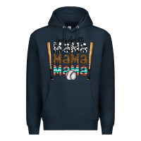 Navy baseball mama mama mama Premium Hoodie - CowhideDigitalArt