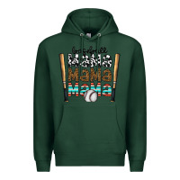 Sports Green baseball mama mama mama Premium Hoodie - CowhideDigitalArt