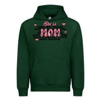 Forest Green she is mom compliment words Urban Hoodie - JahusDesignShop