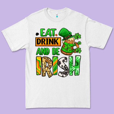 Eat Drink And Be Irish St. Patrick's Premium Tee Designed By Lillyallendesigns