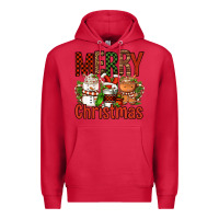 Cardinal Merry Christmas Coffee Cups Premium Hoodie - FaDigitalArtStudio