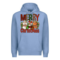 Colony Blue Merry Christmas Coffee Cups Premium Hoodie - FaDigitalArtStudio