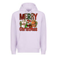 Lilac Merry Christmas Coffee Cups Premium Hoodie - FaDigitalArtStudio